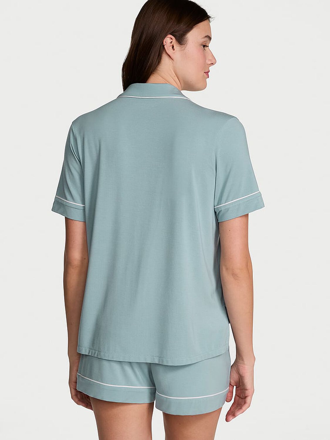 vs Victoria's Secret Modal Soft Short Pajama Set Jupiter W Coconut White Piping 2 of 4