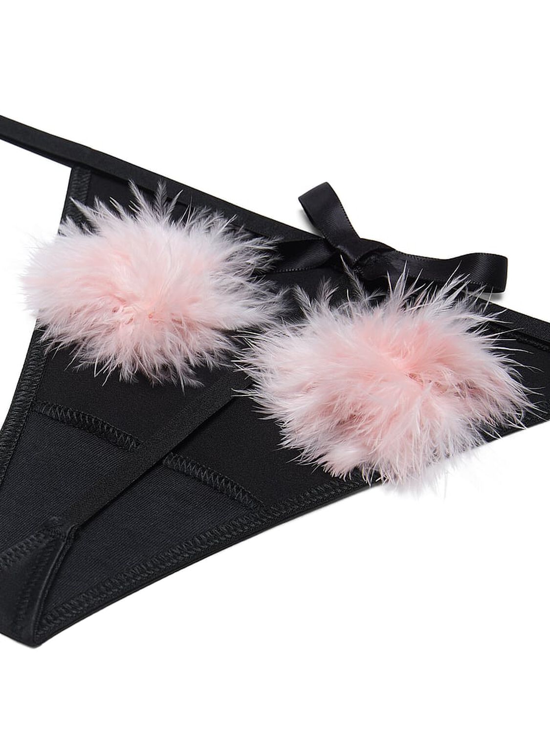 vs Dream Angels Satin Pom Pom V-String Panty 4 of 4 