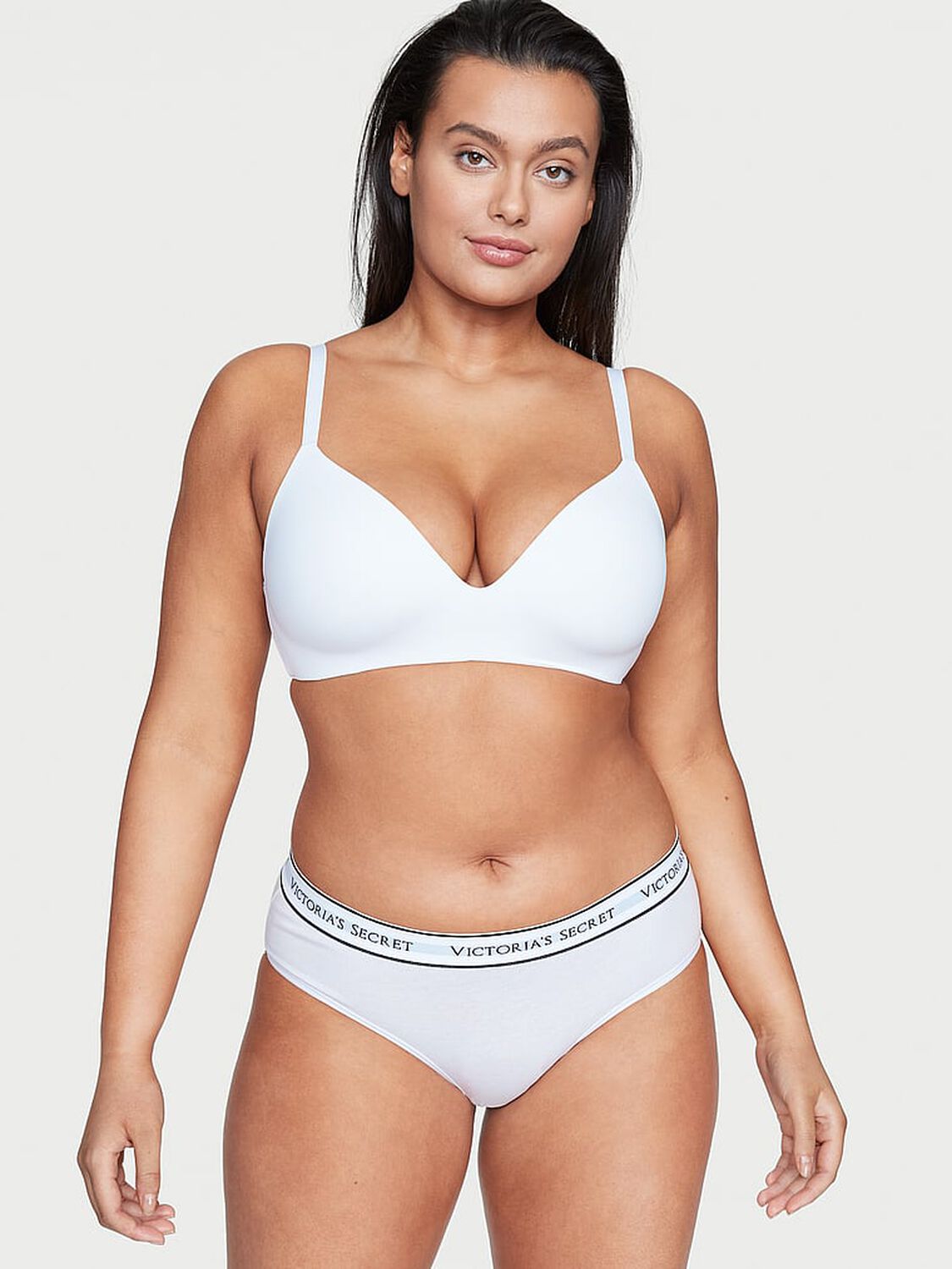 vs Cotton Logo Cotton Hiphugger Panty White 1 of 4 