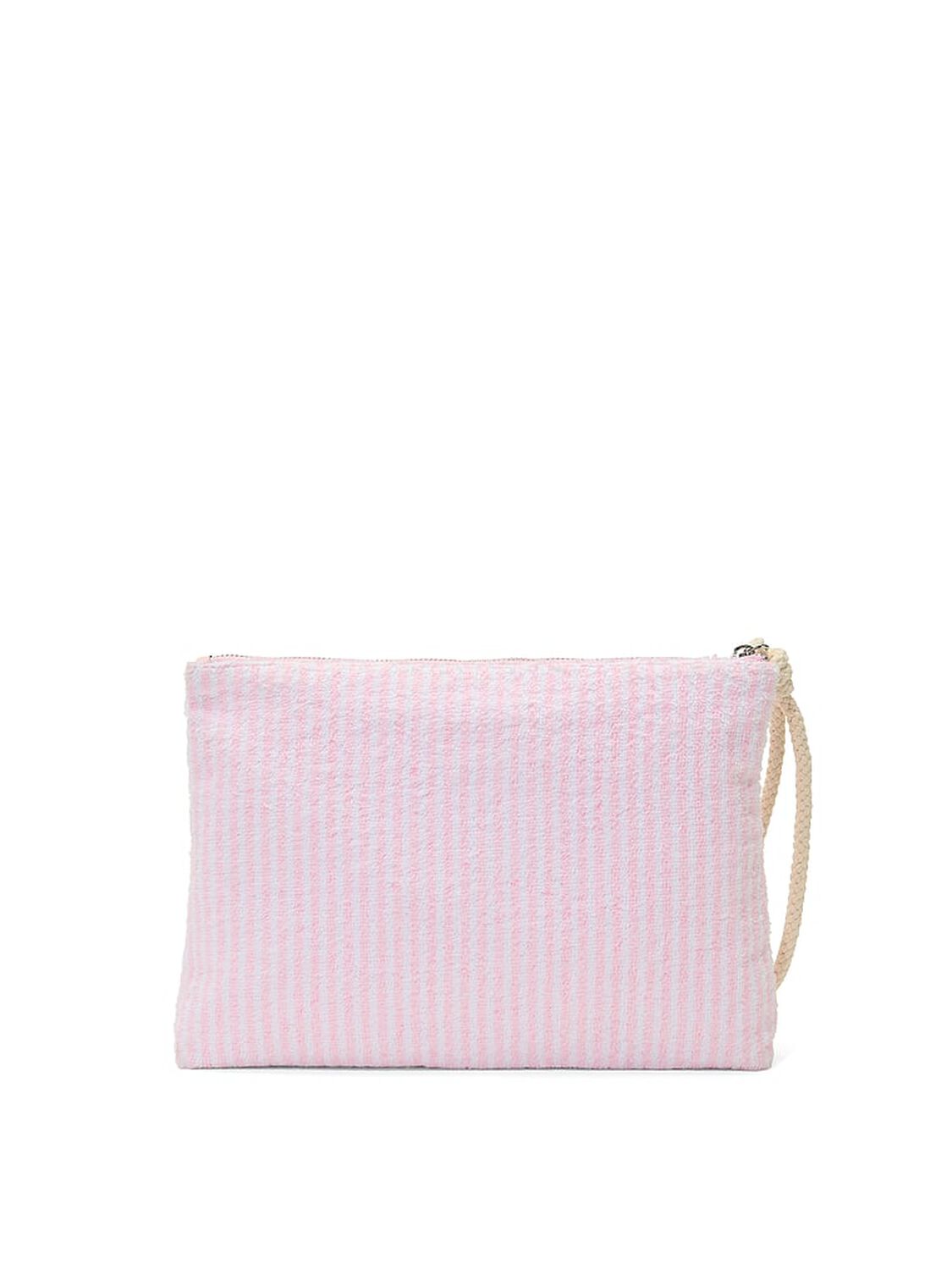 vs Victoria's Secret Terry Large Pouch Wristlet Heritage Stripe 2 of 2 