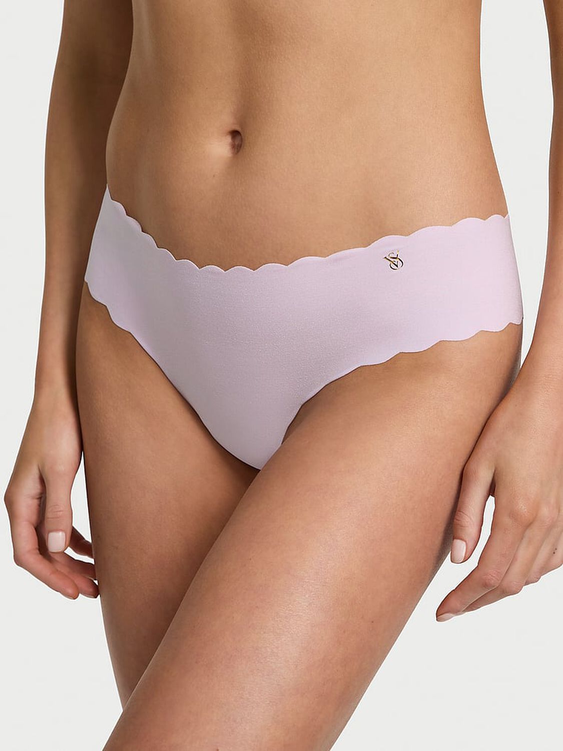 vs No-Show No-Show Scalloped Thong Panty Delicate Violet 1 of 2 