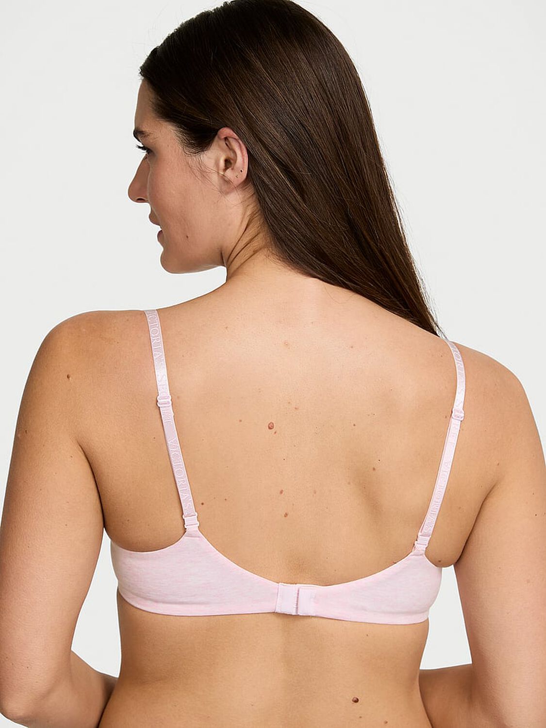 vs The T-Shirt Cotton Logo Hardware Lightly Lined Demi Bra Heather Pink Petal 4 of 4 