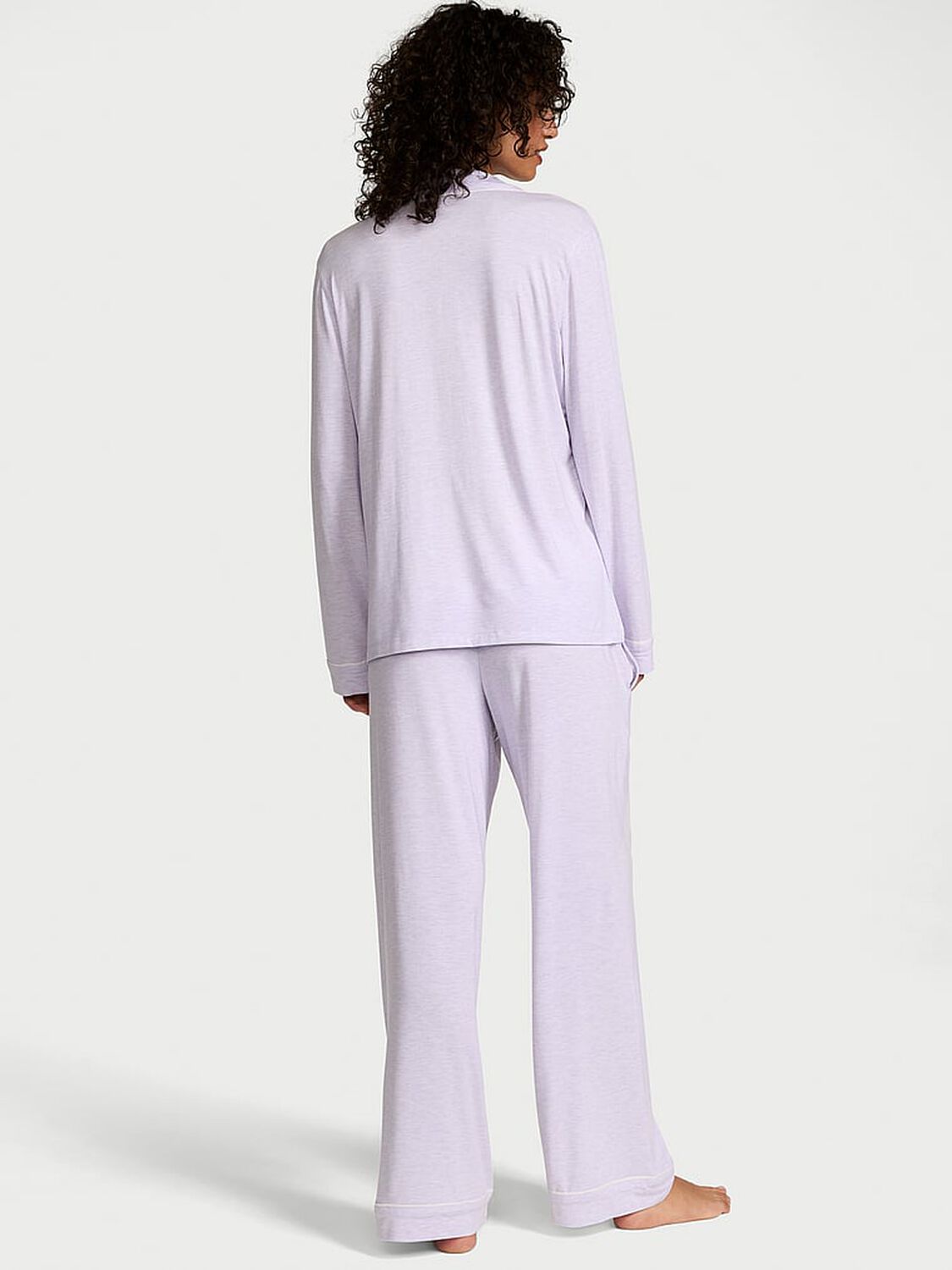 vs Victoria's Secret Modal Soft Long Pajama Set Heather Lavender Ice 2 of 4 