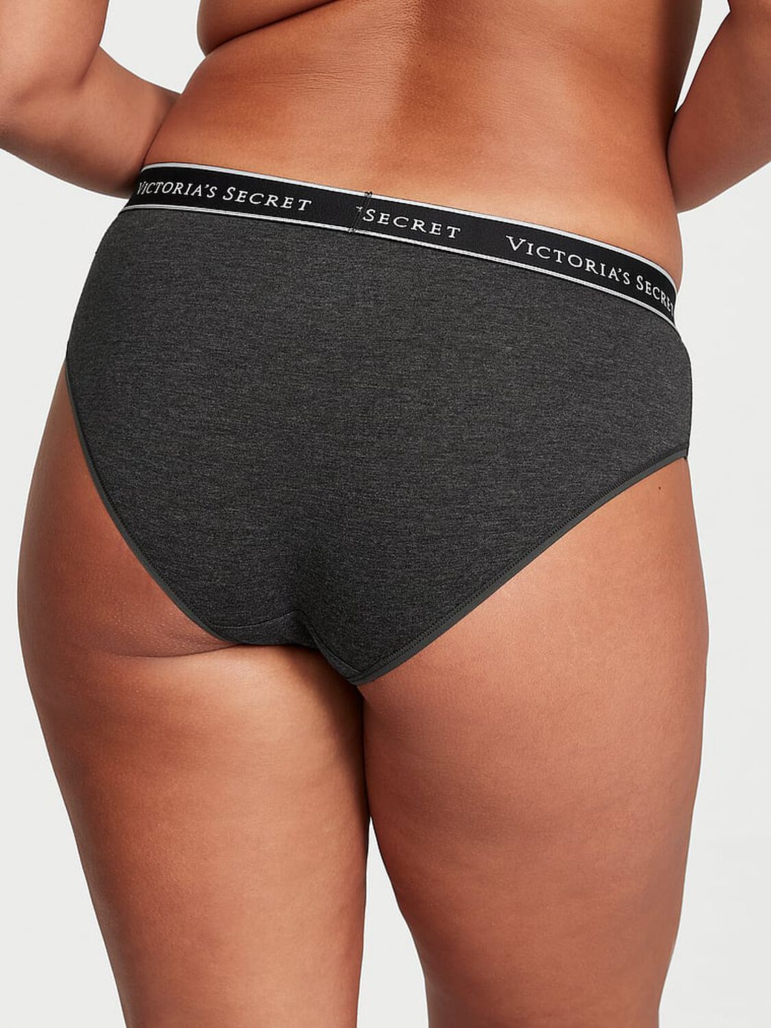 vs Cotton Logo Cotton Hiphugger Panty Charcoal Grey 2 of 3 
