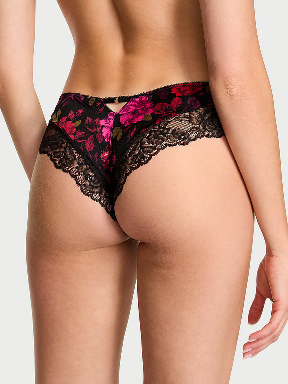 vs Very Sexy Rose Lace-Trim High-Leg Cheeky Panty Red Floral 2 of 2 