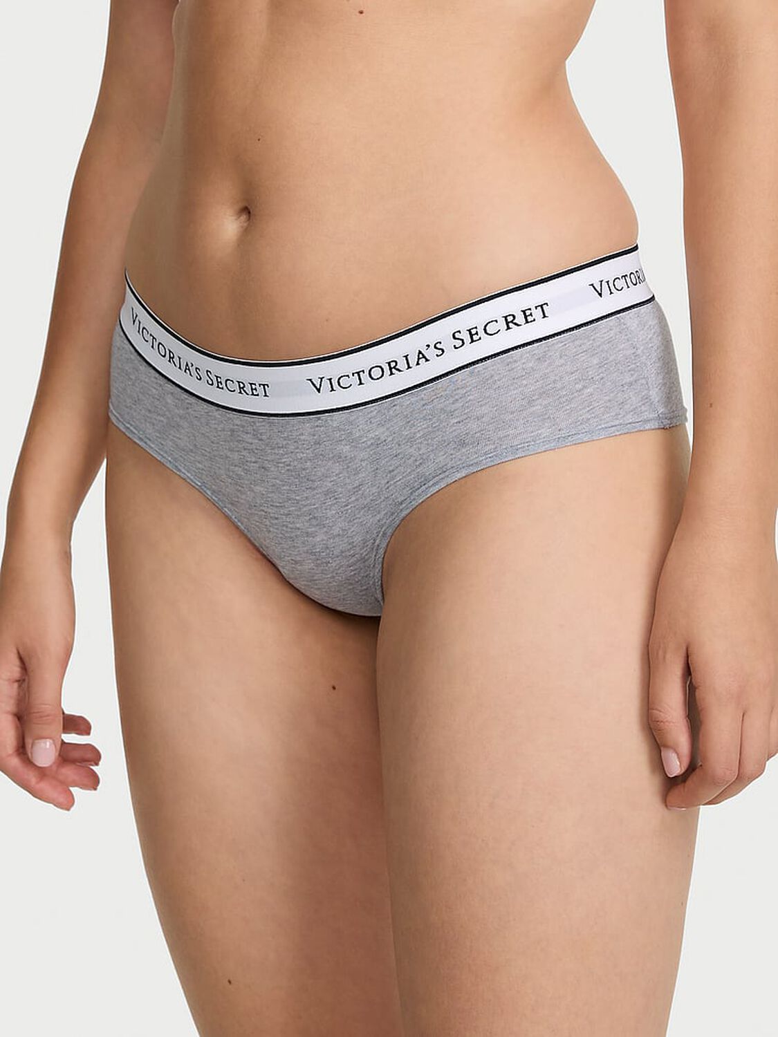 vs Cotton Logo Cotton Cheeky Panty Medium Heather Grey 1 of 3 