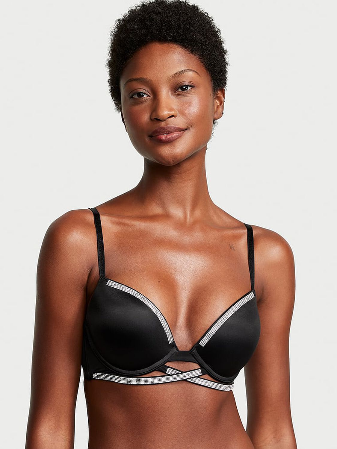 vs Very Sexy Shine Cradle Push-Up Bra Black 1 of 5 