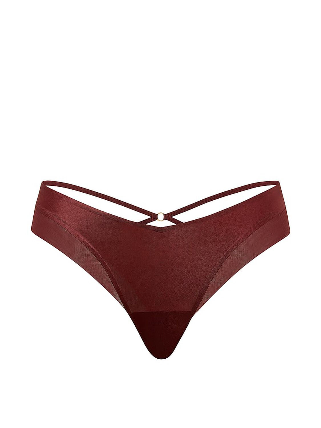vs Very Sexy Sheer Reveal Mesh-Trim Strappy-Back Cheeky Panty Dark Chili 3 of 4 