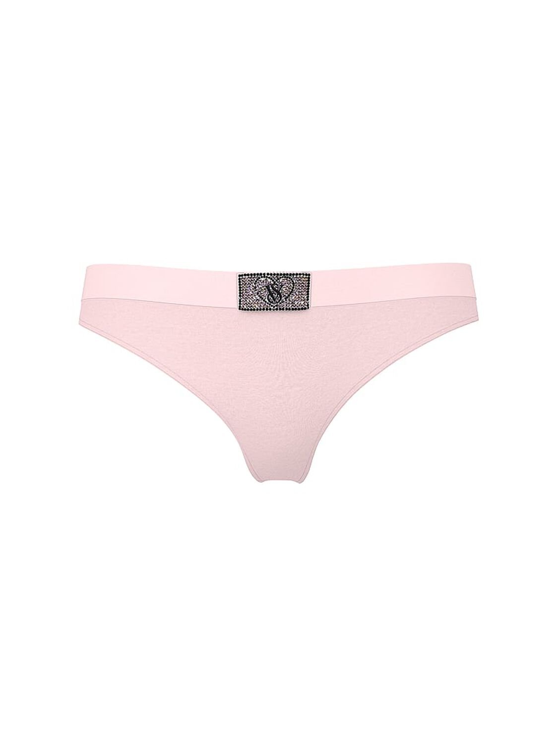 vs Cotton Logo Cotton Heart Shine Patch Thong Panty Bermuda Pink 3 of 3 