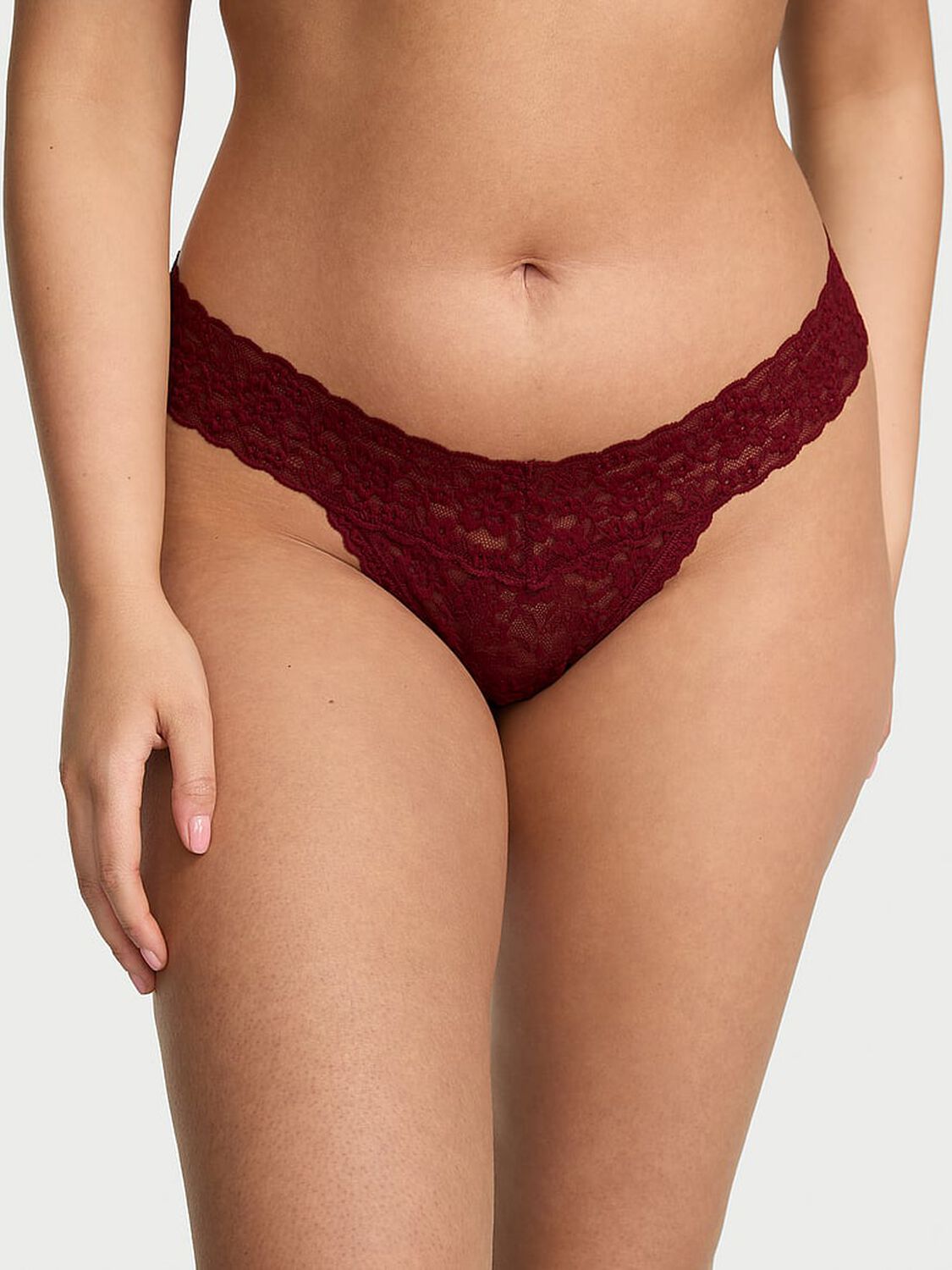 vs The Lacie Lace Thong Panty Sangria Red 1 of 4 