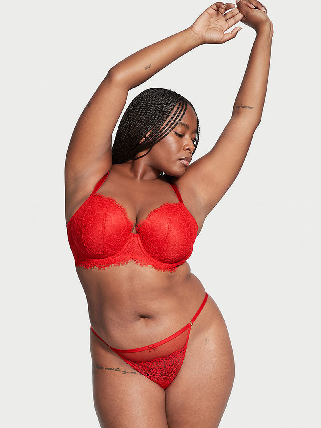vs Dream Angels Mesh and Lace V-String Panty 1 of 4 