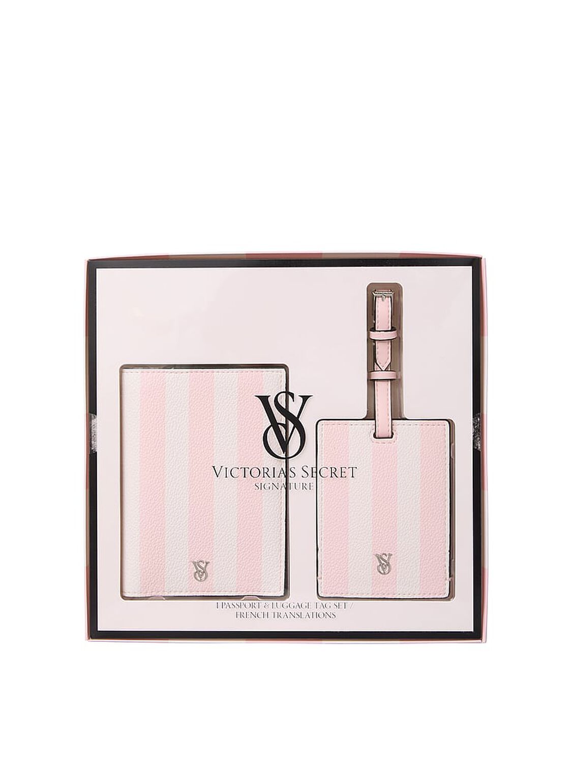 vs Victoria's Secret Passport Case & Luggage Tag Travel Set Heritage Stripe 1 of 4 