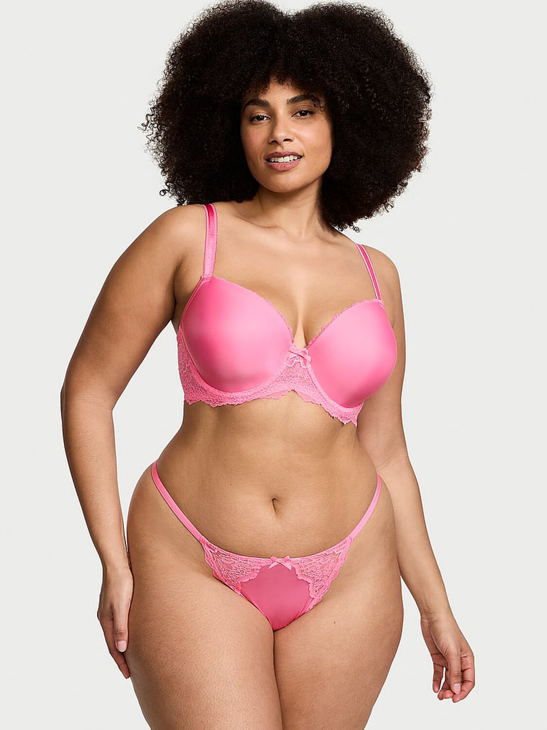 vs Dream Angels Lace-Trim V-String Panty Tickled Pink 4 of 4 