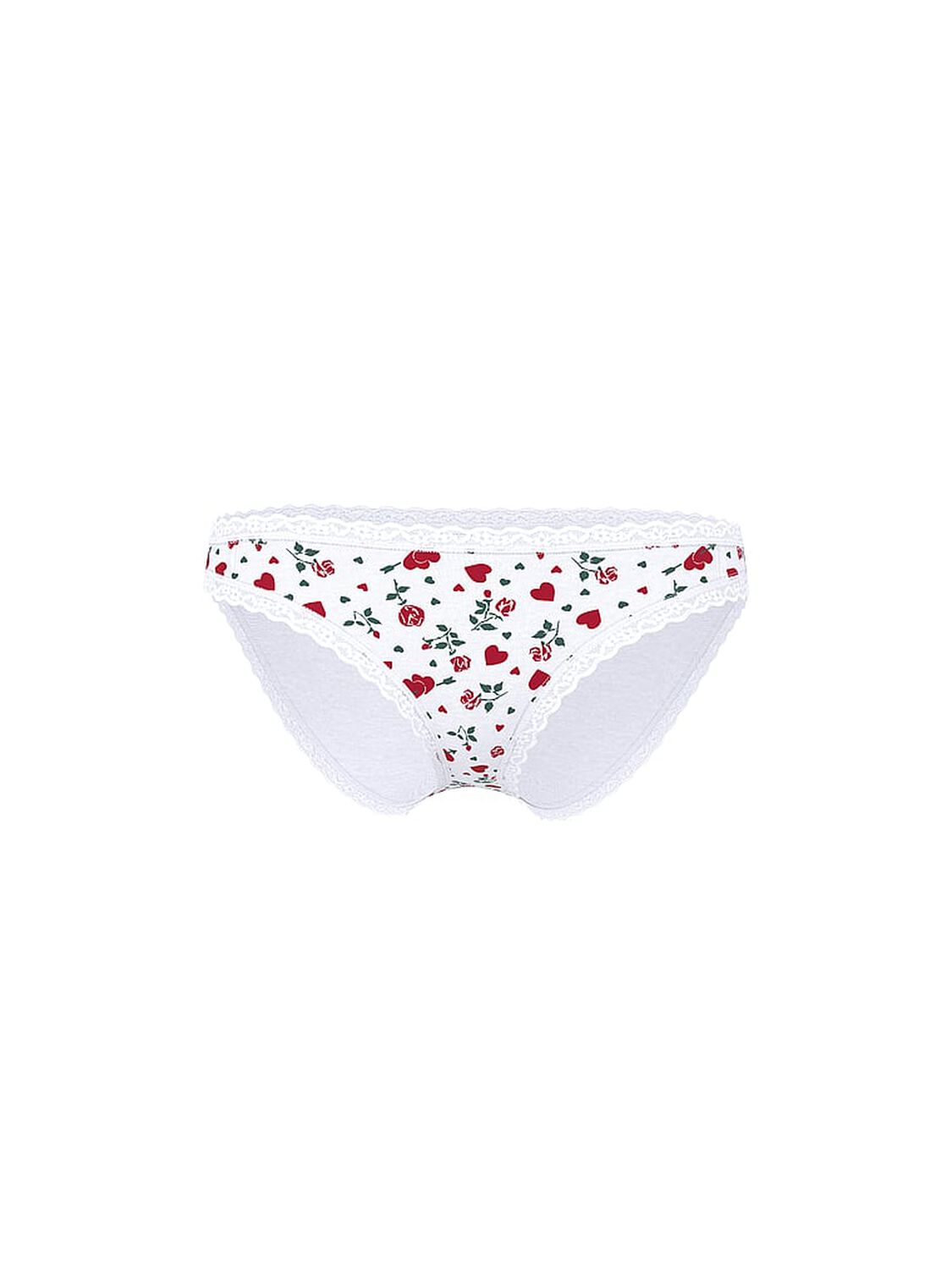 vs Lace Trim Lace-Waist Bikini Panty White Roses 3 of 3 
