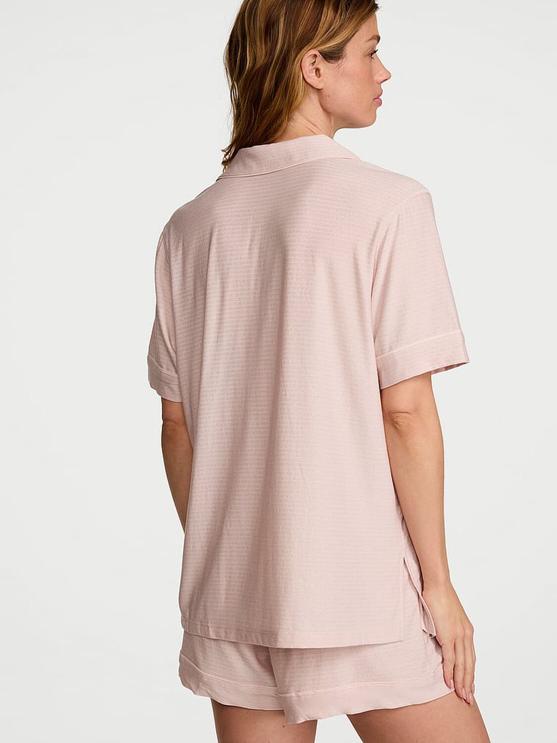 vs Victoria's Secret SoSoft&trade; Modal Short Pajama Set Sheer Blush Shimmer Stripes 2 of 4 