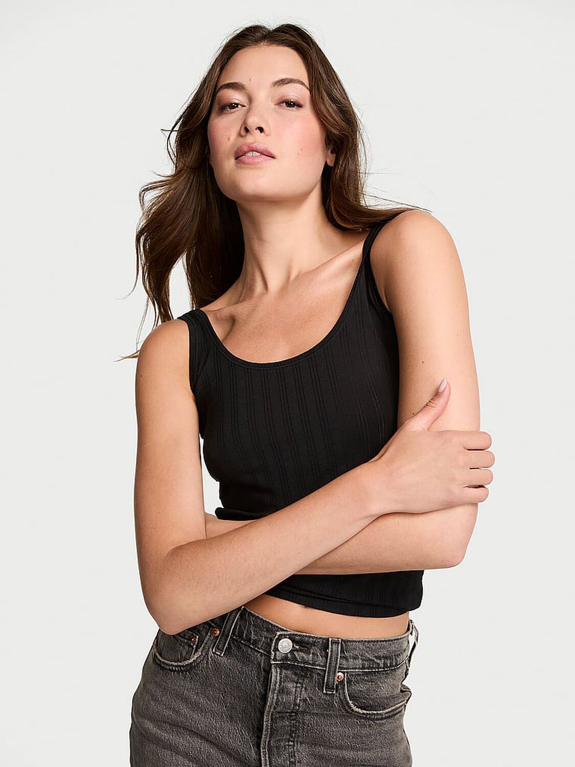 vs Victoria's Secret Ultra-Fine Modal Tank Top Black 1 of 3 