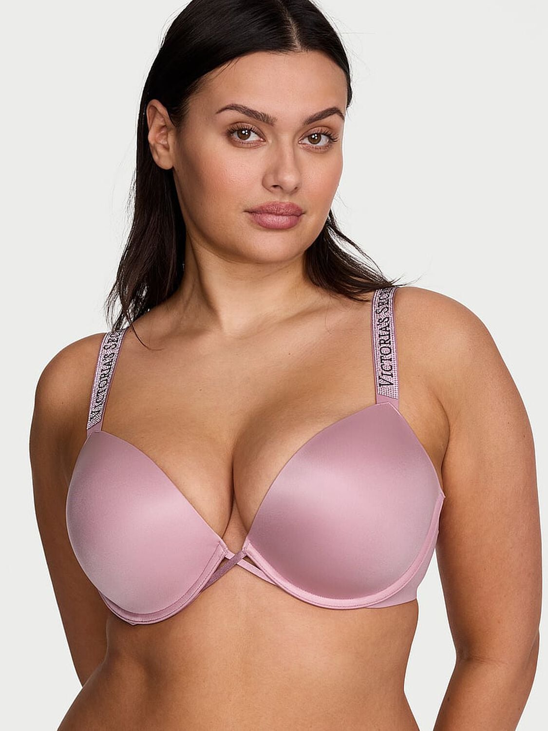 vs Very Sexy Logo Shine Strap Push-Up Bra Dusk Rose 1 of 4 