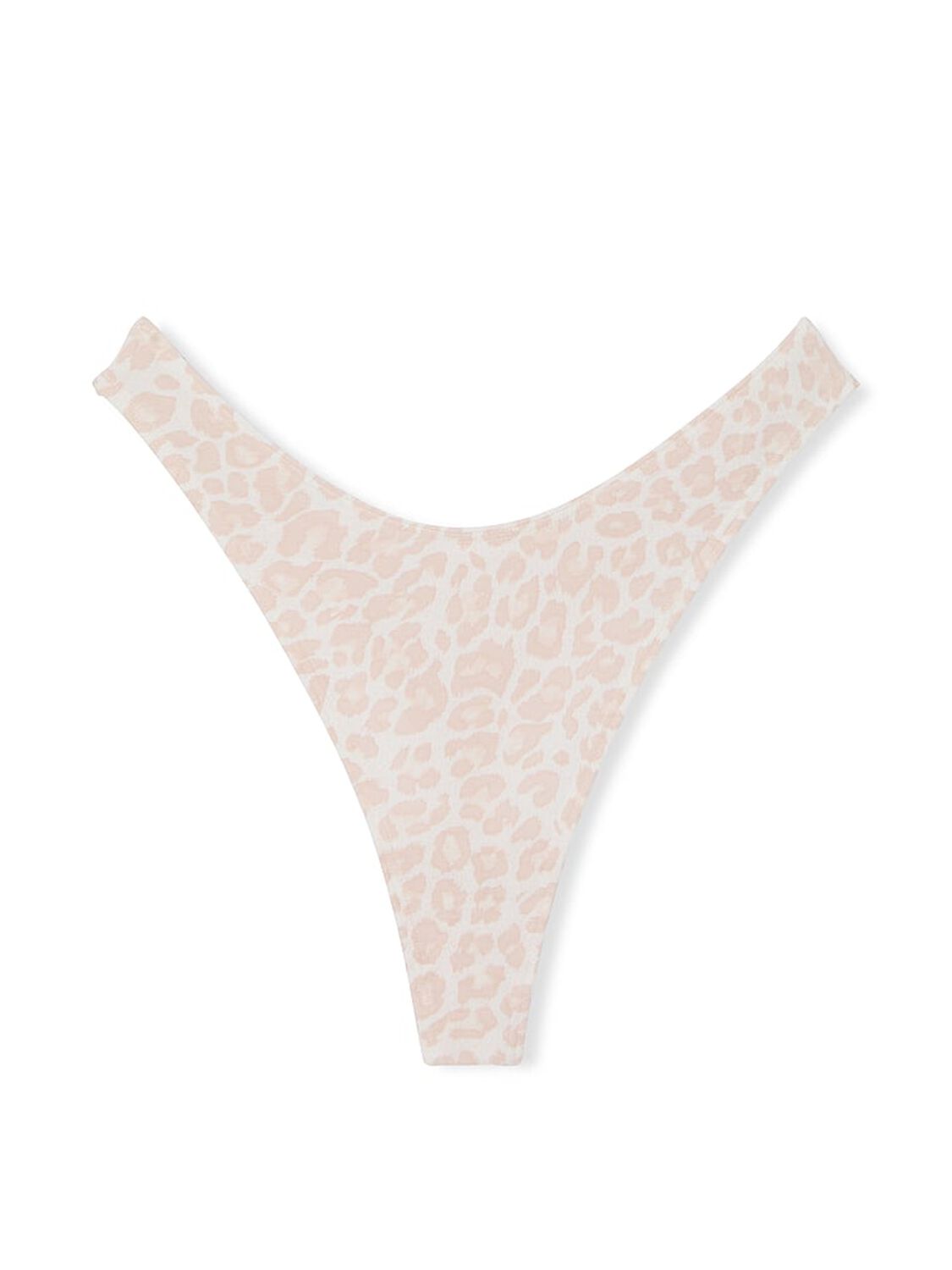 vs Victoria's Secret Stretch Cotton High-Leg Scoop Thong Panty Coconut White Leopard 2 of 2 