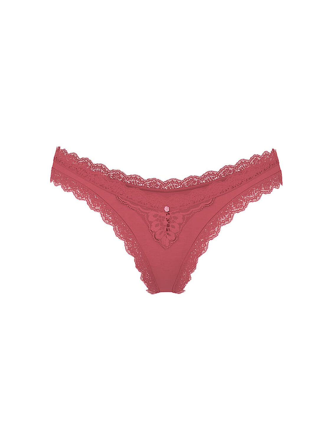 vs Dream Angels Lace-Trim Brazilian Panty Seductive Rose 1 of 3 