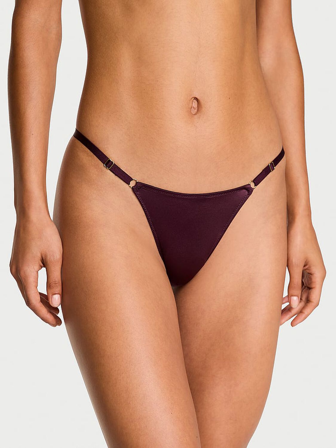 vs Very Sexy Hardware Adjustable V-String Panty Winter Wine 1 of 3 