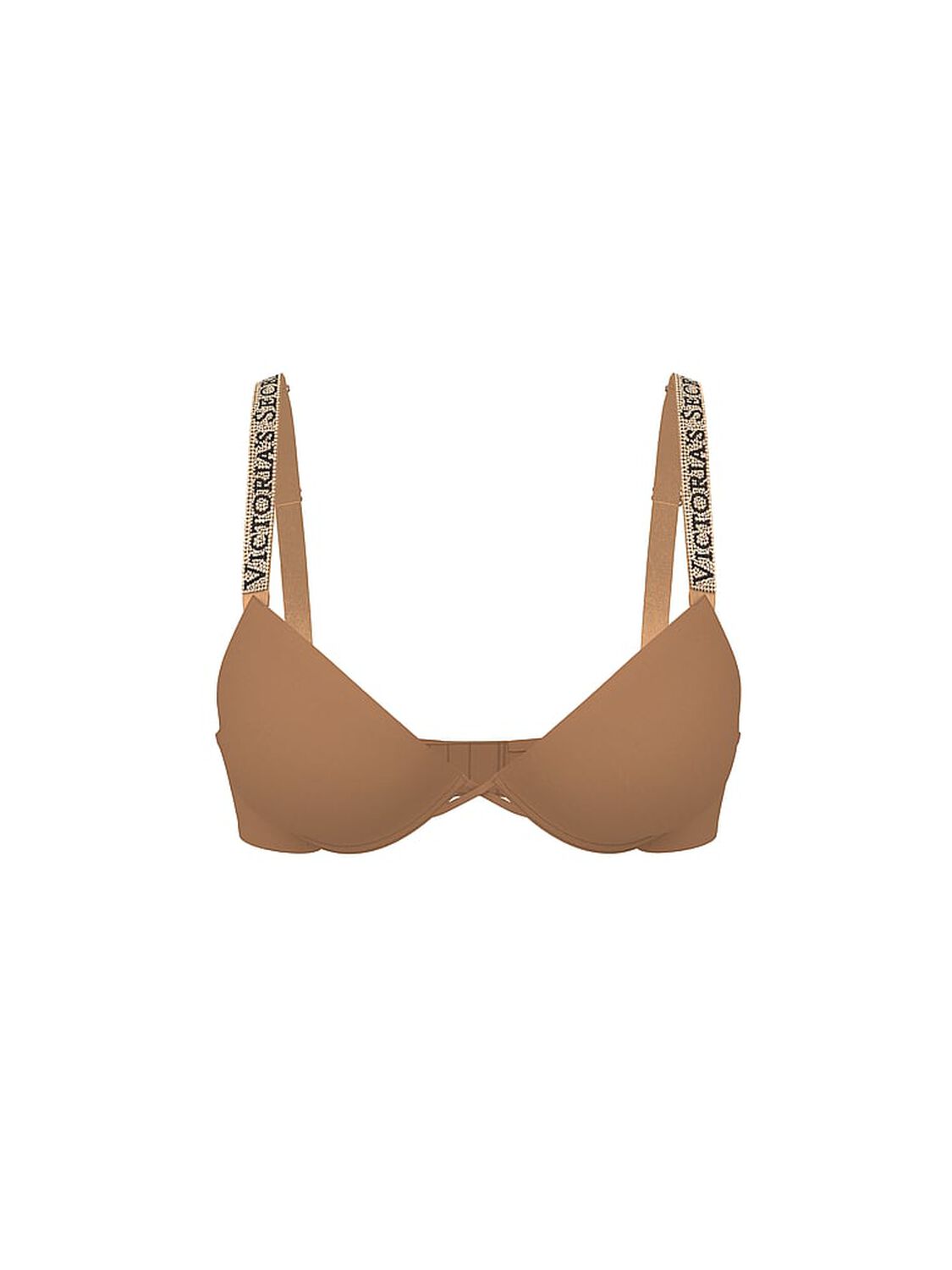 vs Very Sexy Logo Shine Strap Push-Up Bra Toffee 1 of 1 