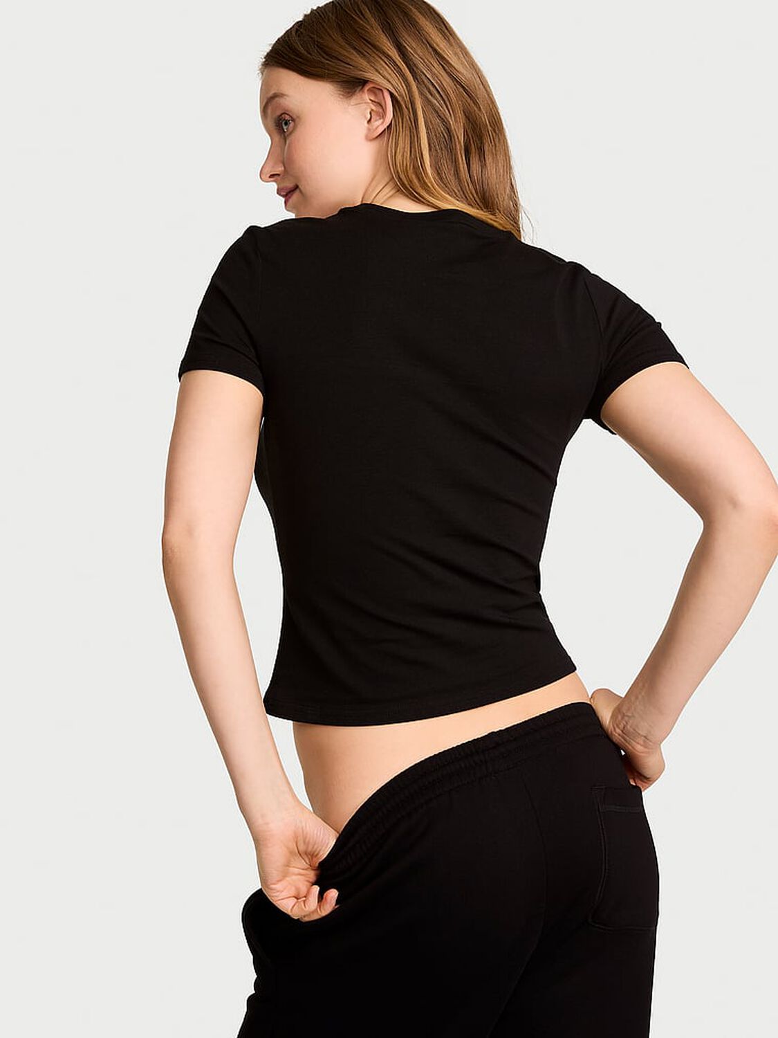 vs Angel Essentials Stretch Cotton Fitted Tee Black Graphic 2 of 3 