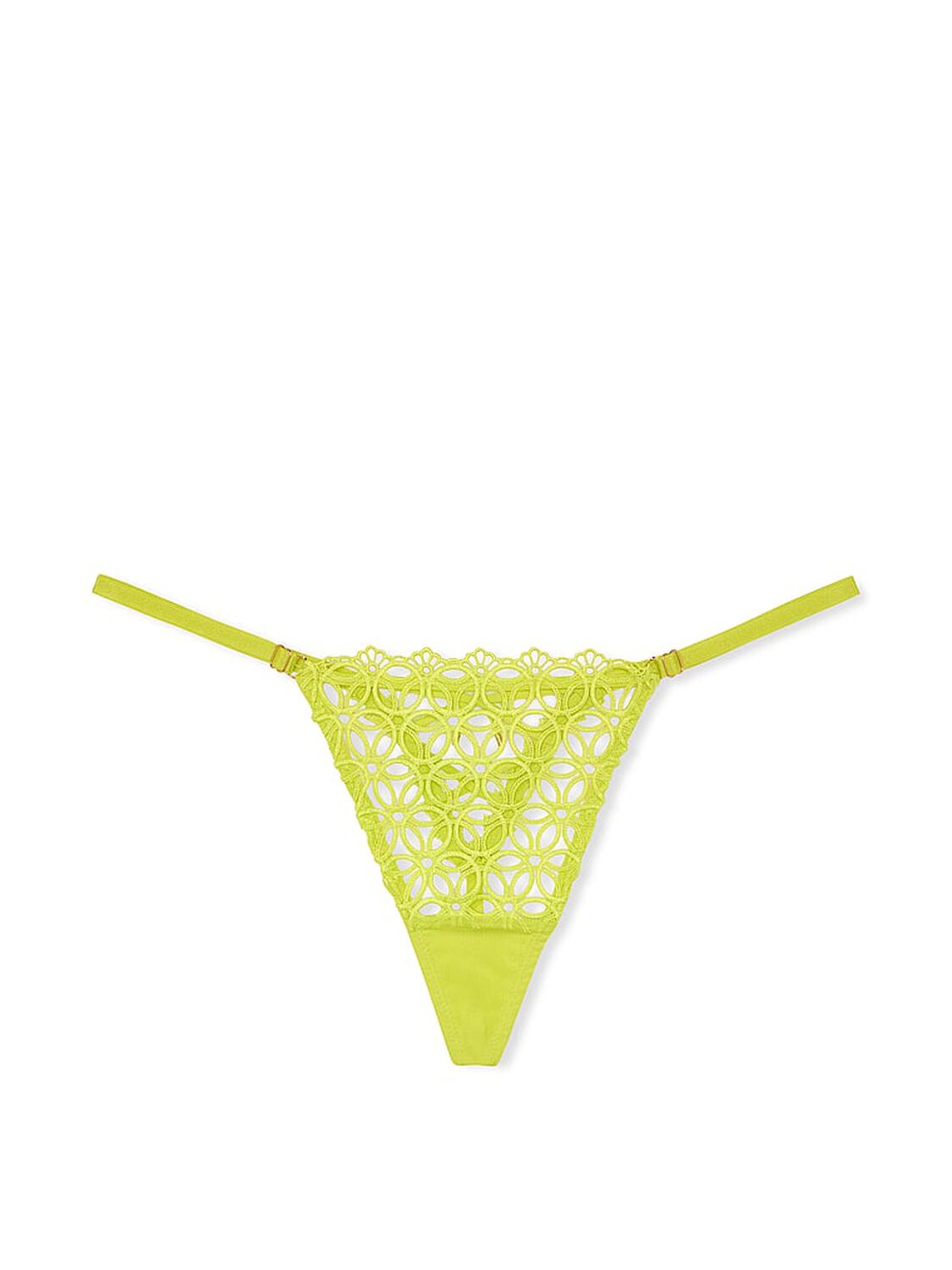vs Very Sexy Geo Daisy Lace Adjustable V-String Panty Limelight 3 of 4 