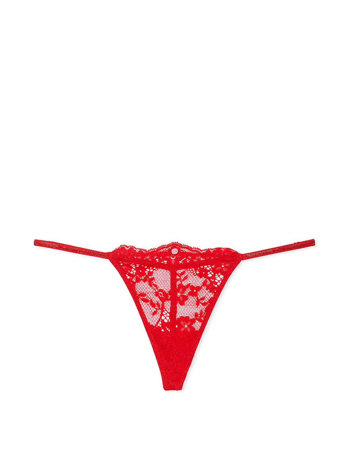vs Dream Angels Twinkle Strap Lace V-String Panty Bright Vermillion 3 of 3 