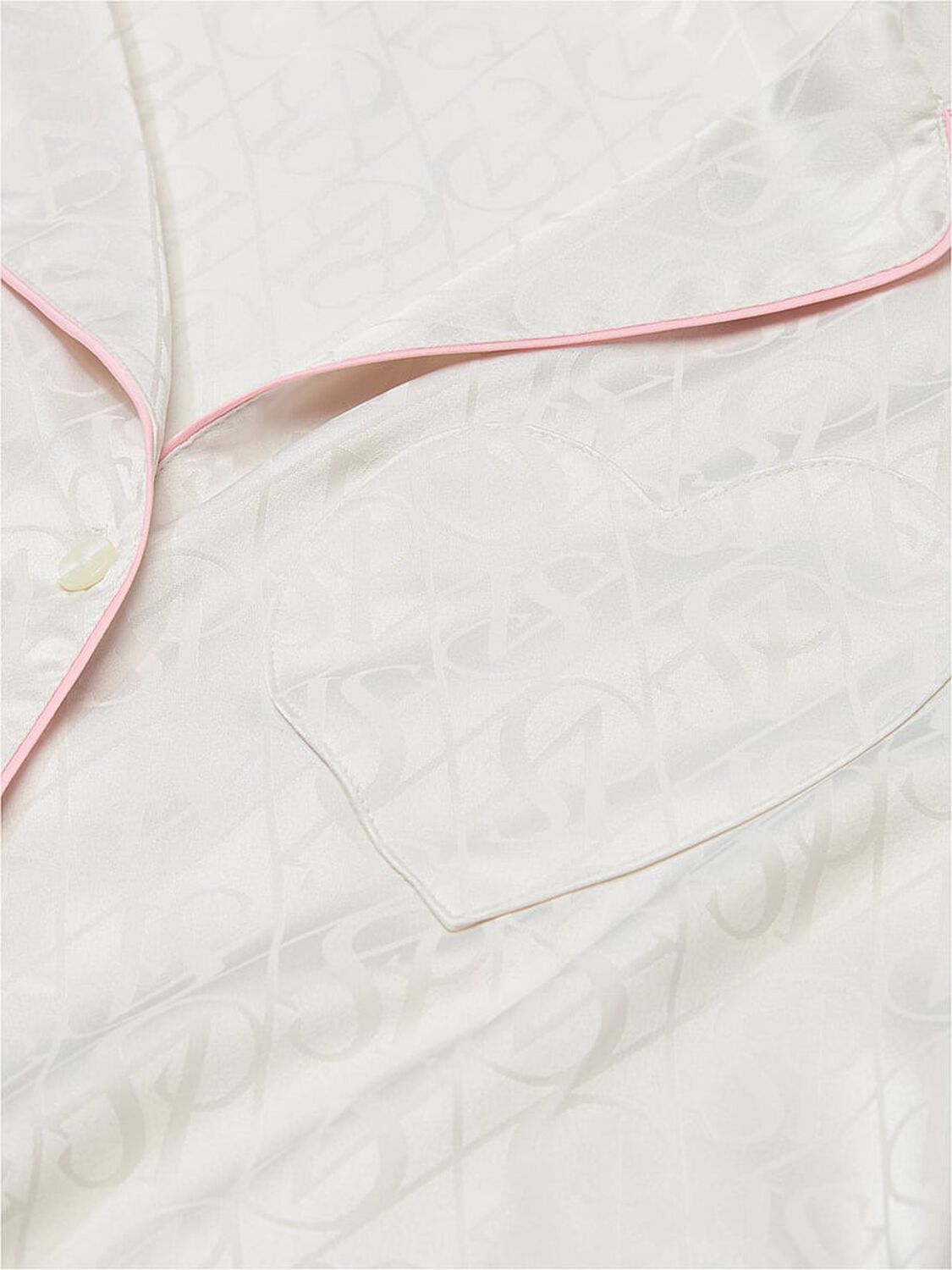 vs Victoria's Secret Glazed Satin Long Pajama Set Coconut White 4 of 4 