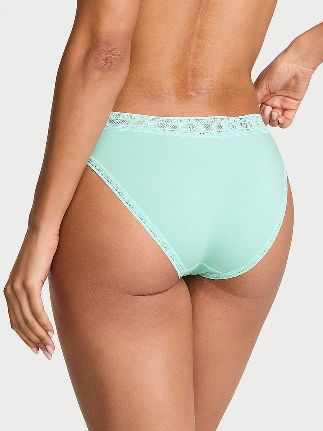vs Lace Trim Cotton Lace-Trim Bikini Panty Waterfall 2 of 2 