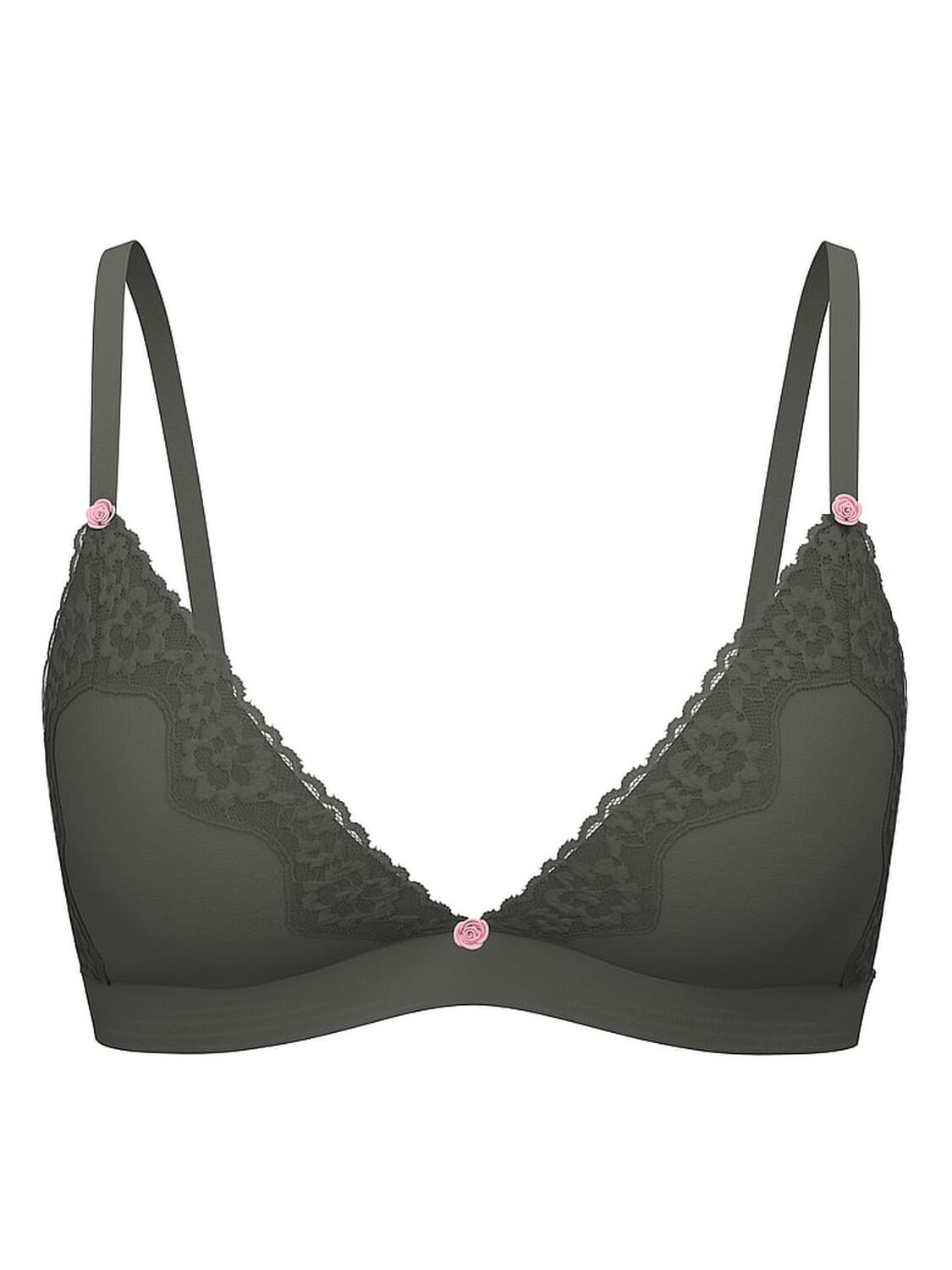 vs The T-Shirt Cotton Shadow Stripe Unlined Triangle Bralette Expedition Green 3 of 3 