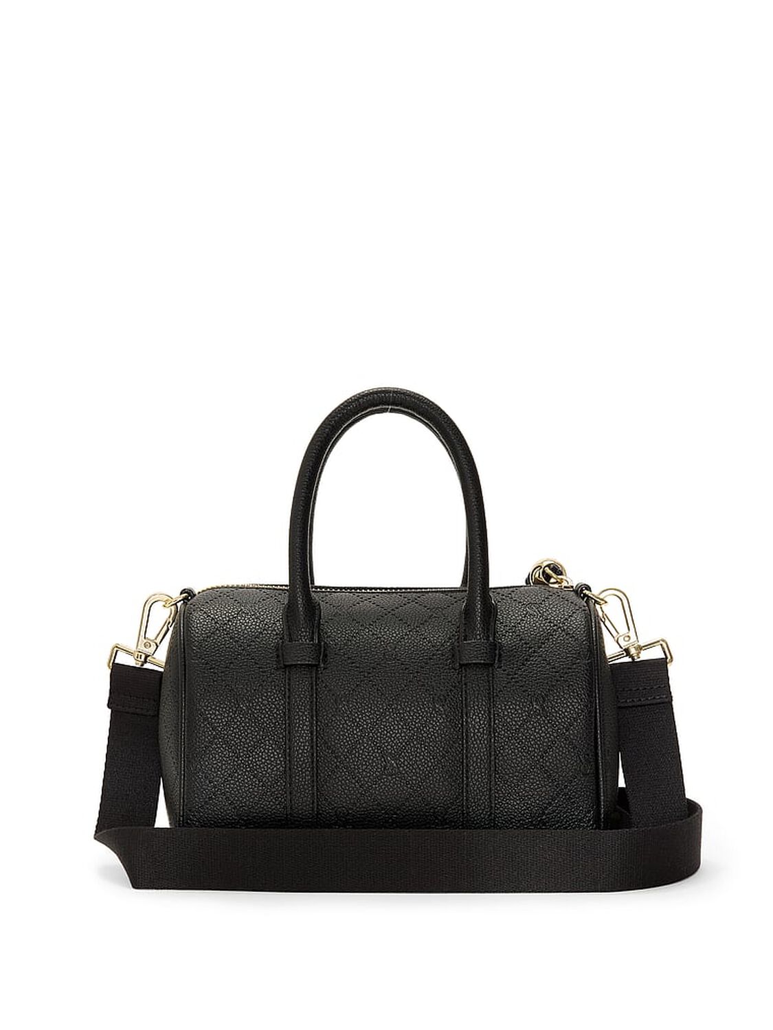 vs Victoria's Secret Mini Duffle Crossbody Bag Black Debossed 2 of 3 