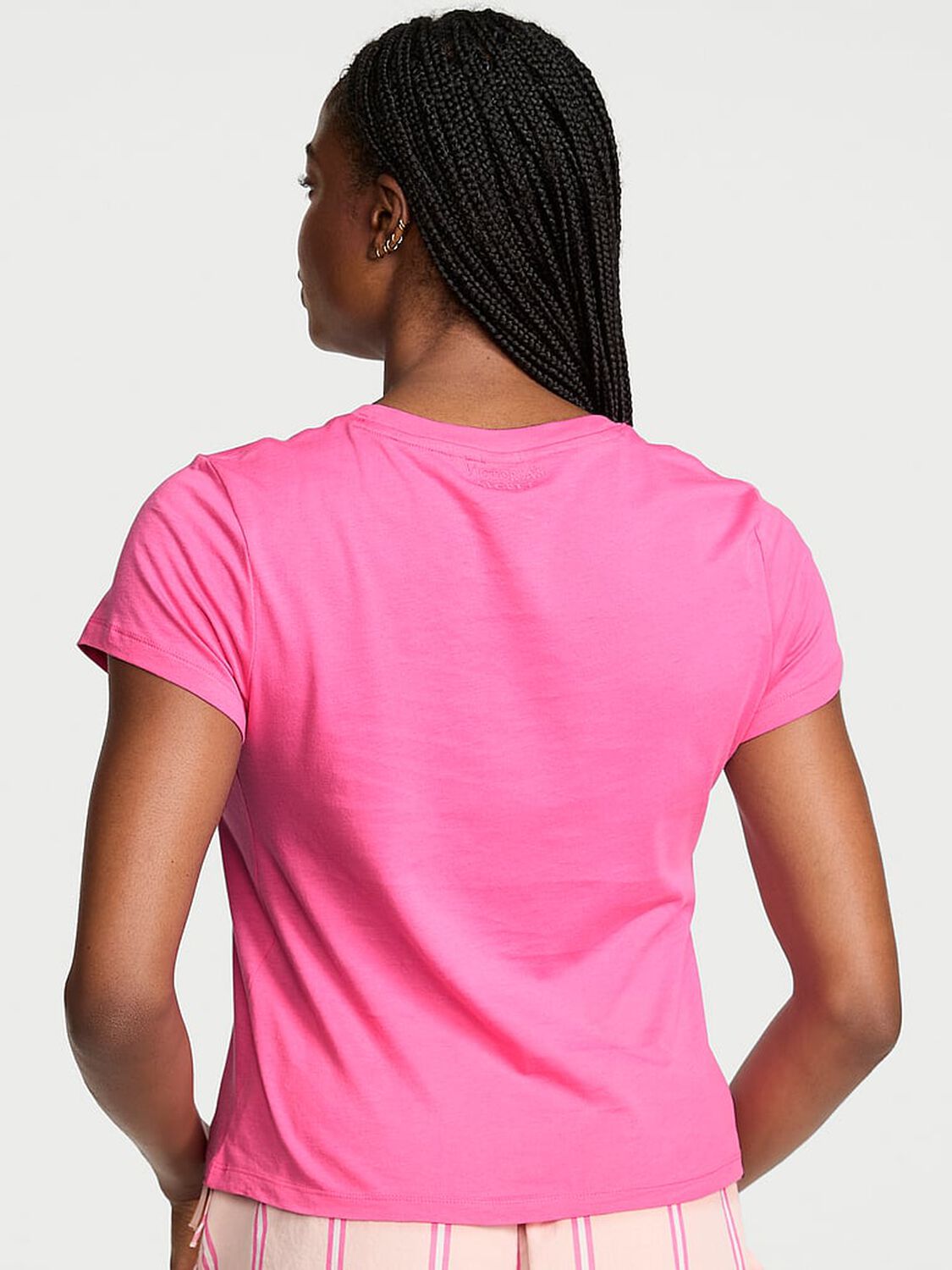 vs Victoria's Secret Mix & Match Sleep Perfect Cotton Tee Pink Radiance 2 of 3 