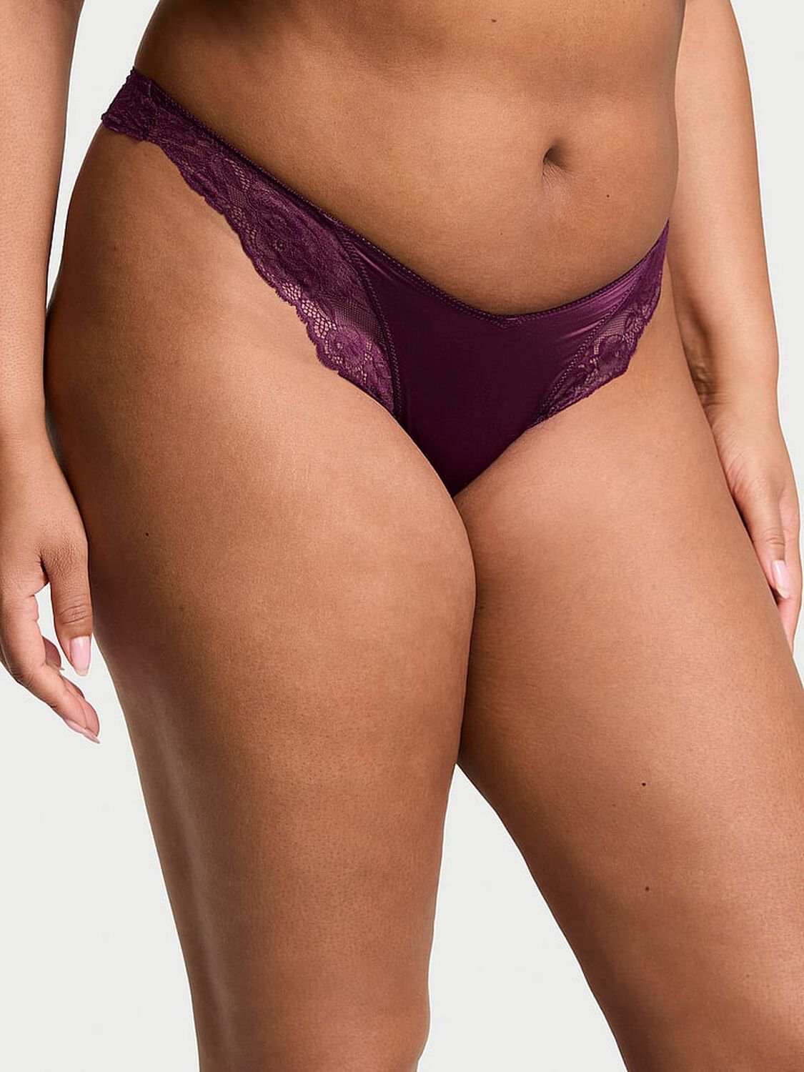 vs Very Sexy Rose Lace-Trim High-Leg Thong Panty 1 of 3 