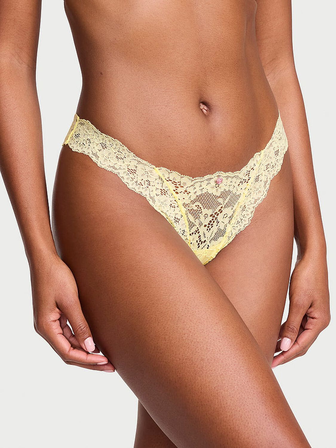 vs Dream Angels Lace Brazilian Panty Lemonade 1 of 4 