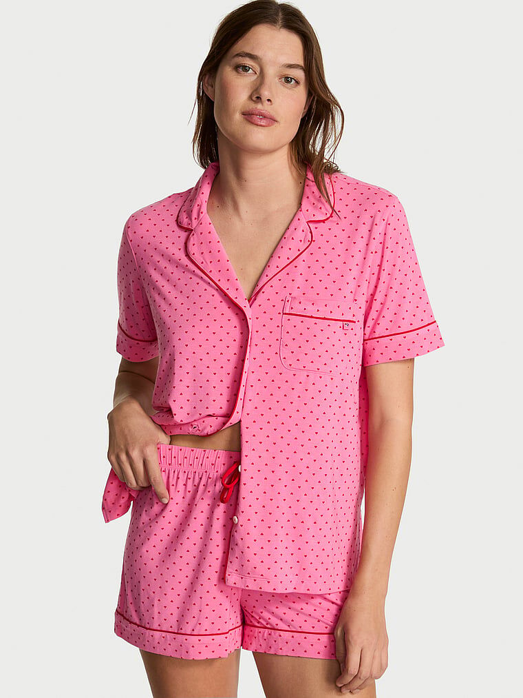SoSoft™ Modal Short Pajama Set Lipstick/Rose Garden Tiny Hearts