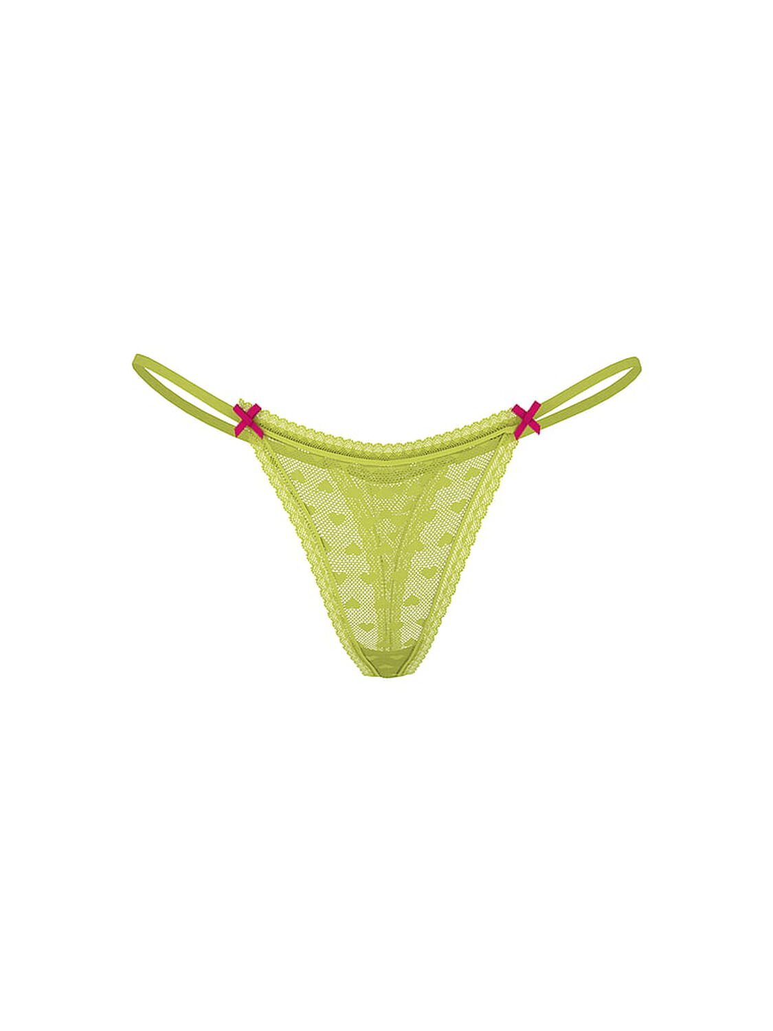 vs The Lacie Heart Lace String Thong Panty Gecko Yellow 3 of 3 