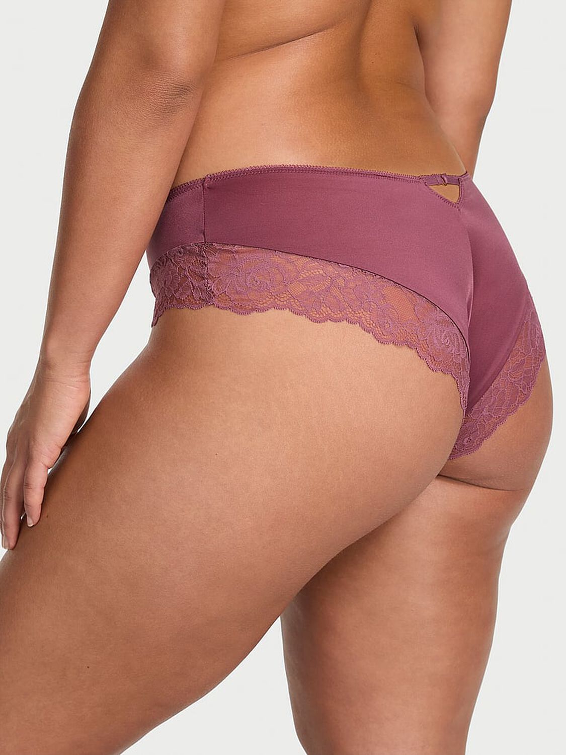 vs Very Sexy Rose Lace-Trim High-Leg Cheeky Panty Purple Vapor 2 of 3 