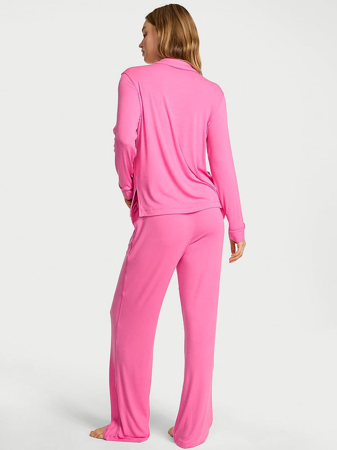 vs Victoria's Secret SoSoft Modal&trade; Ribbed Long Pajama Set Rose Garden 2 of 4 