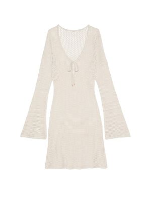 Beachwear Crochet Long-Sleeve Mini Dress