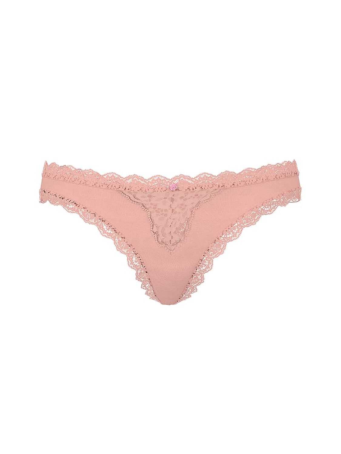 vs Dream Angels Lace-Trim Thong Panty Royal Pink 1 of 2 
