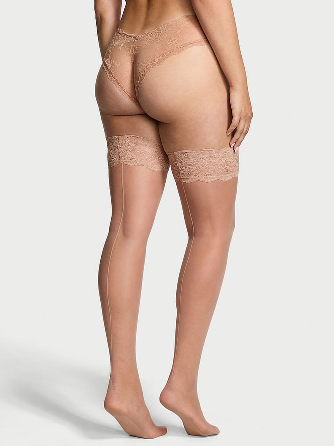 vs Very Sexy Lace Top Thigh Highs Praline 2 of 5 