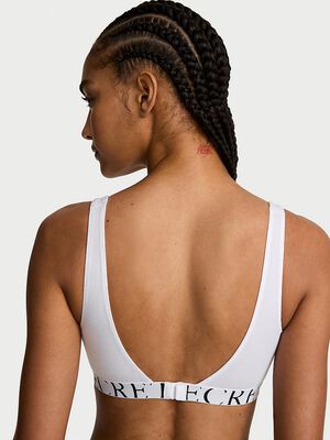 Cotton Exploded Logo Unlined Plunge Bralette