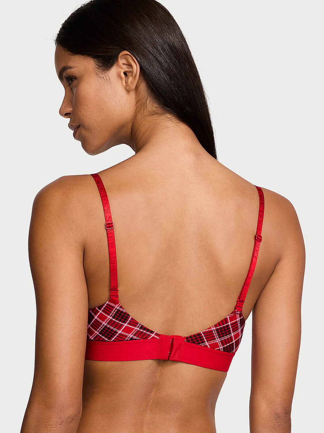 vs The T-Shirt Shine Patch Push-Up Perfect Shape Bra Lipstick Plaid 2 of 4 