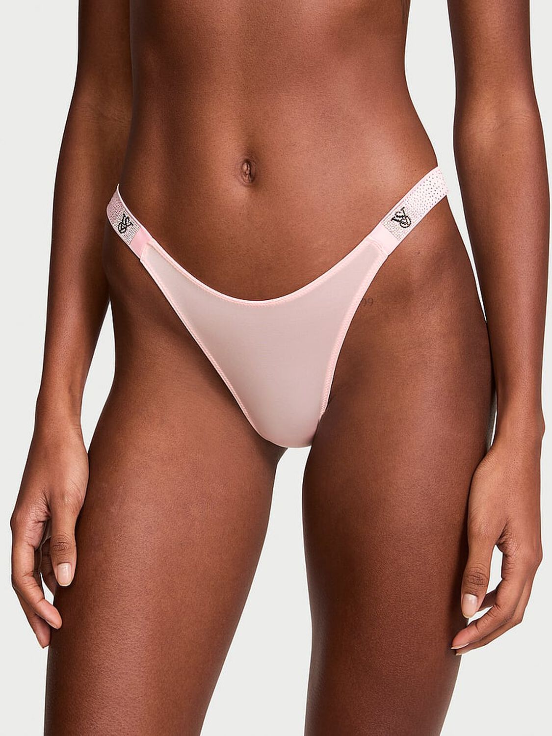 vs Very Sexy Scattered Shine Strap Brazilian Panty Angel Pink 1 of 4 