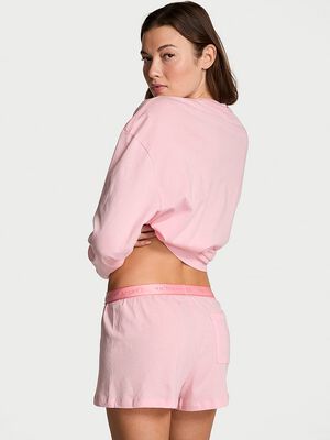 100% Cotton Shine Long-Sleeve Short Pajama Set