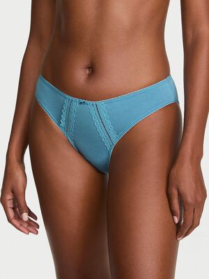 Cotton Lace-Trim Bikini Panty