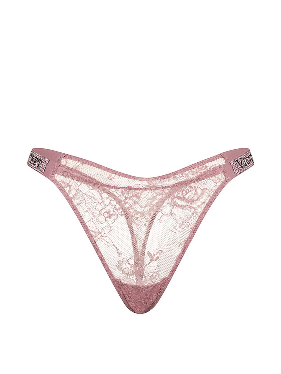 vs Very Sexy Shine Strap Lace Thong Panty Dusk Rose 3 of 3 