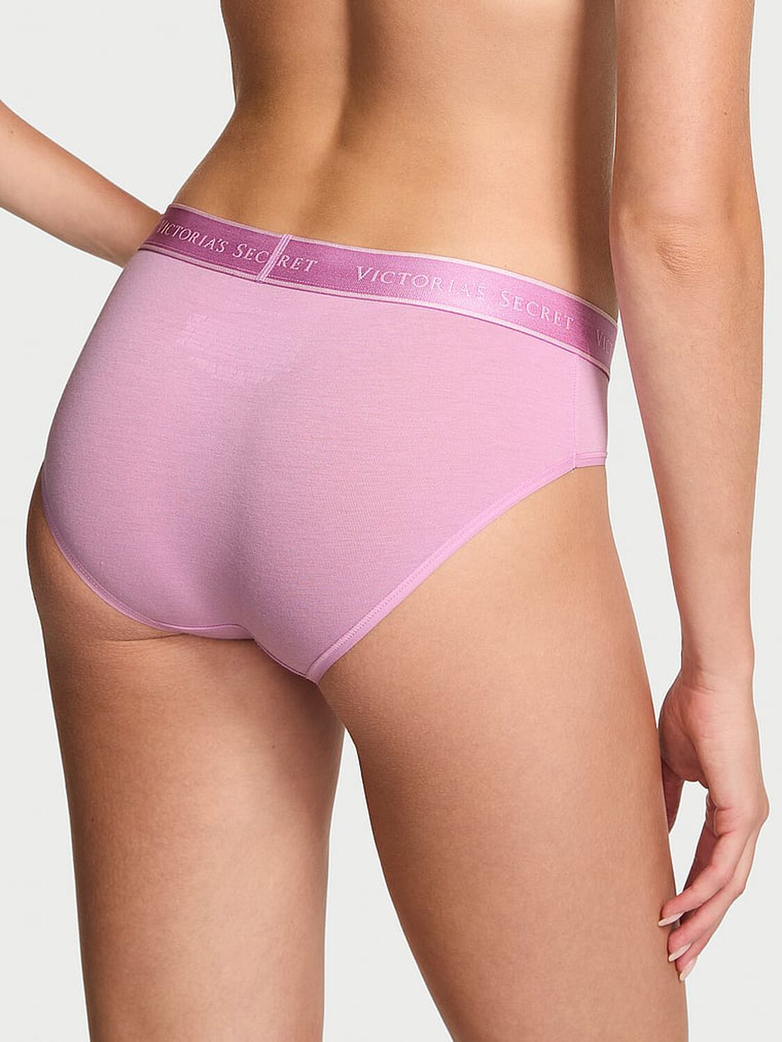 vs Cotton Logo Cotton Hiphugger Panty Bikini Pink 1 of 2 