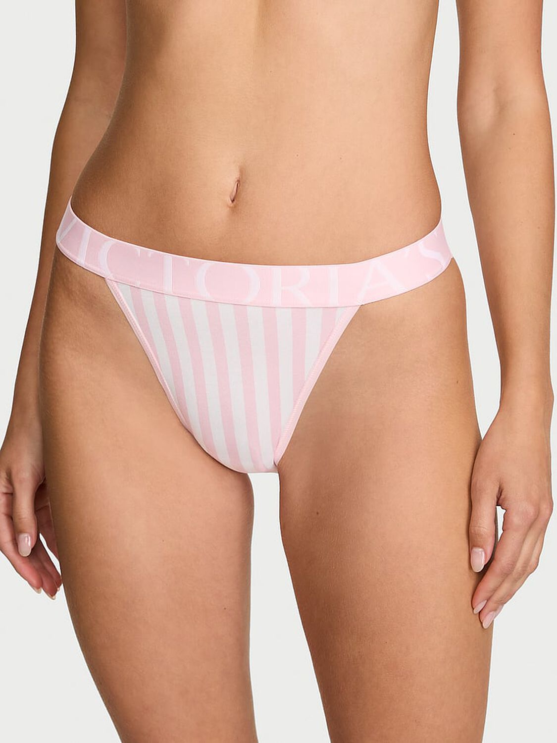 vs Cotton Exploded Logo Cotton 90s Brief Panty Pretty Blossom Stripes 1 of 3 